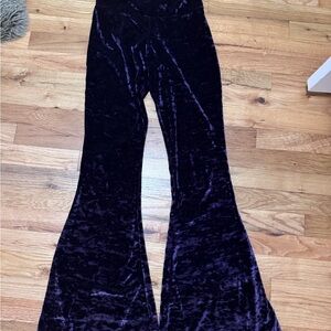 Velvet Flare Pants in Deep Purple